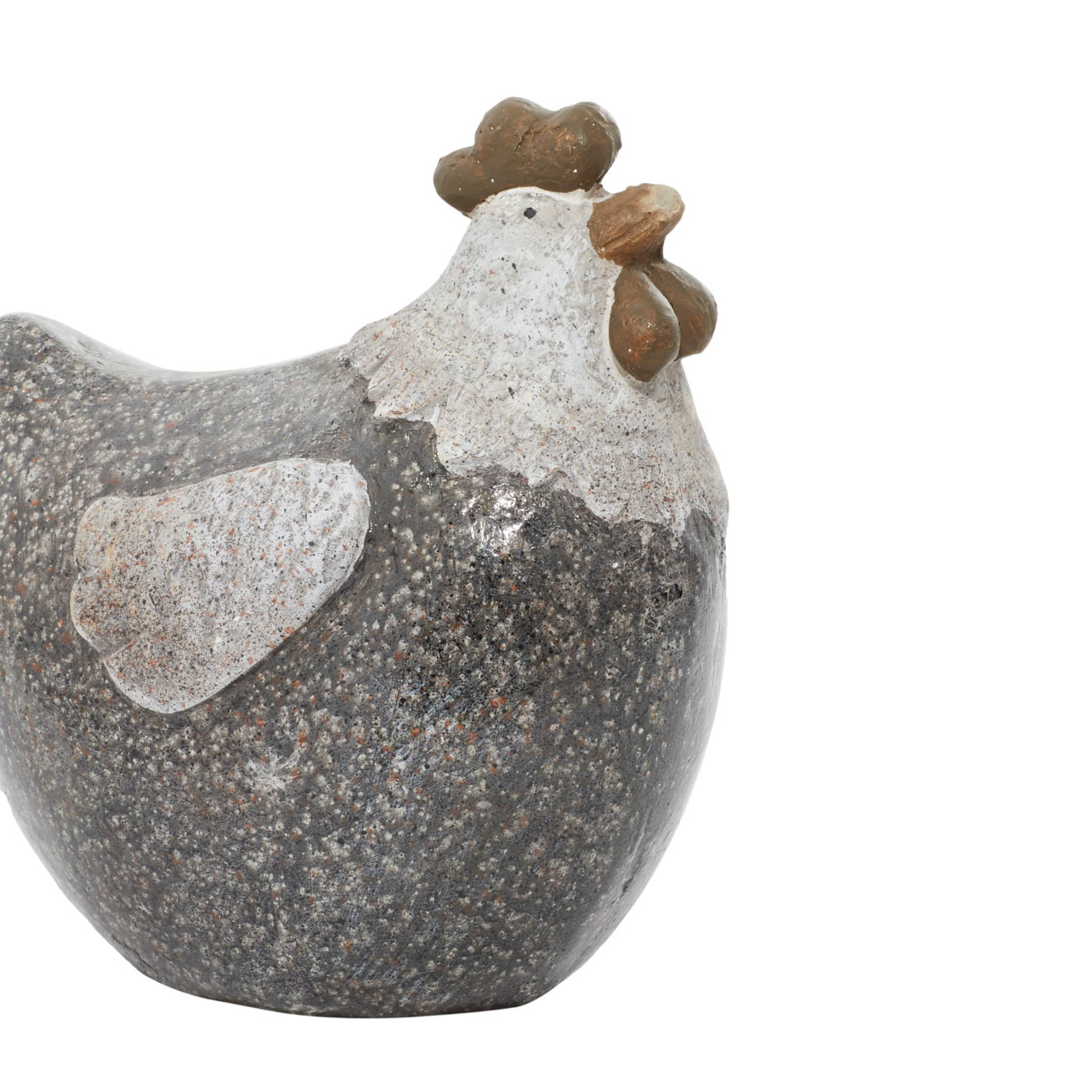 10" Gray Stone Country Hen Garden Sculpture